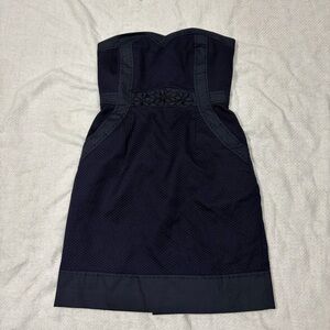 Rebecca Taylor Blue textured Tube Sleeveless Beaded Dress Sz 0 Party Wedding